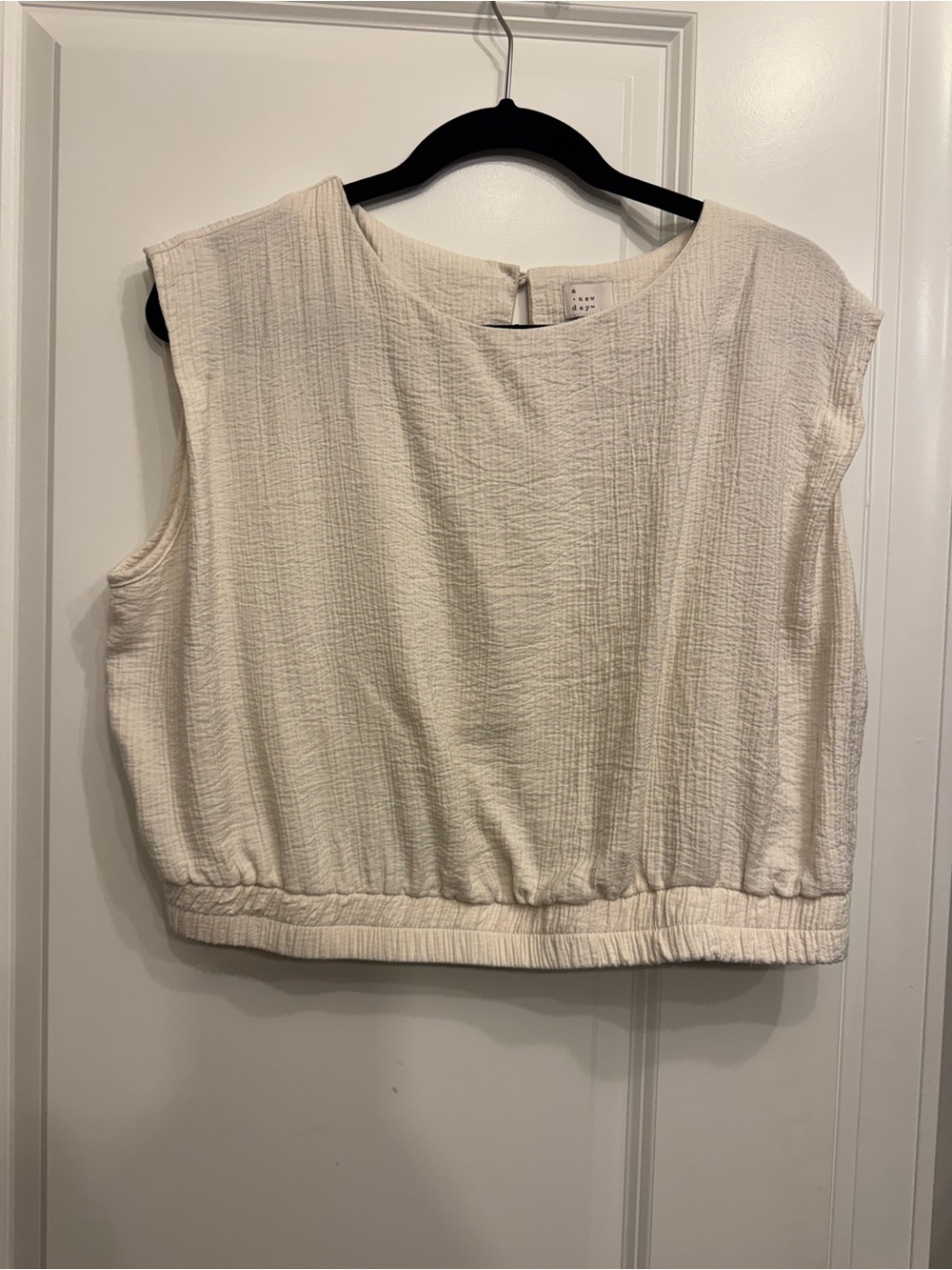 a new day Cream Textured Sleeveless Tank Top